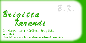 brigitta karandi business card
