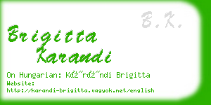 brigitta karandi business card